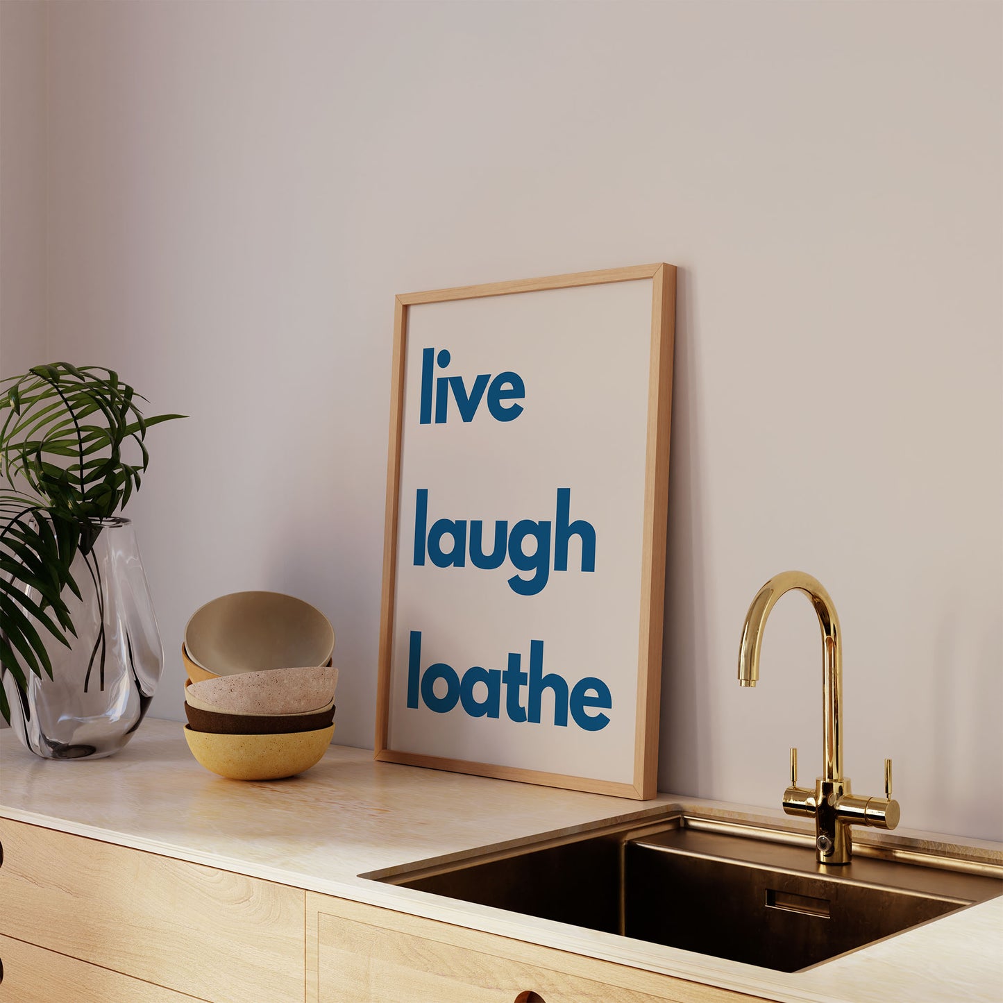 Live Laugh Loathe Art Print - Minimalist Studio