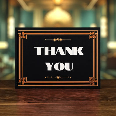 Art Deco Thank You Card 10-Pack - Minimalist Studio