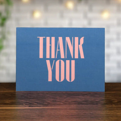 Blue and Pink Thank You Card 10-Pack - Minimalist Studio