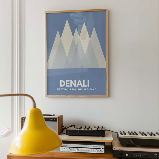 Denali National Park and Preserve Art Print - Minimalist Studio