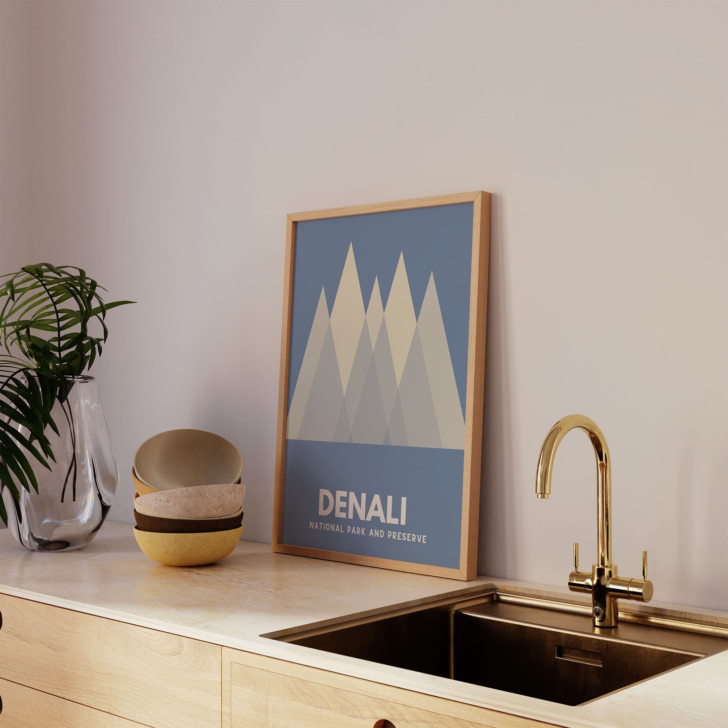 Denali National Park and Preserve Art Print - Minimalist Studio