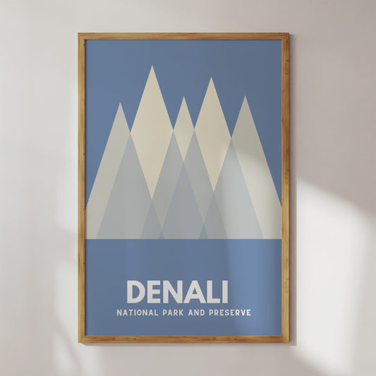 Denali National Park and Preserve Art Print - Minimalist Studio