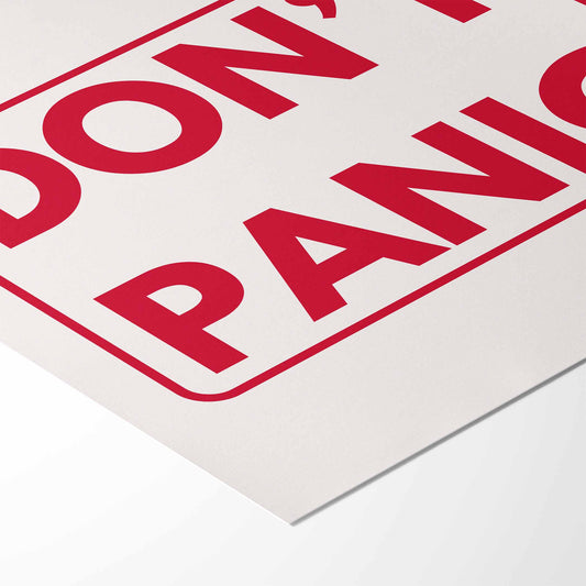 Don't Panic Art Print - Minimalist Studio