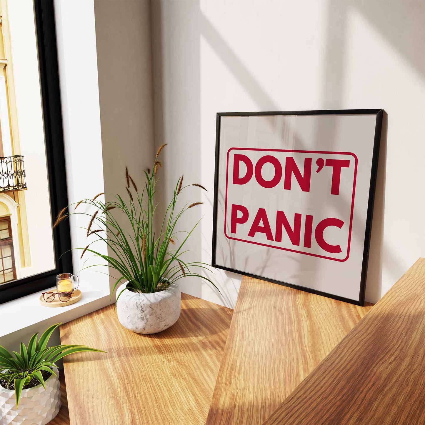 Don't Panic Art Print - Minimalist Studio