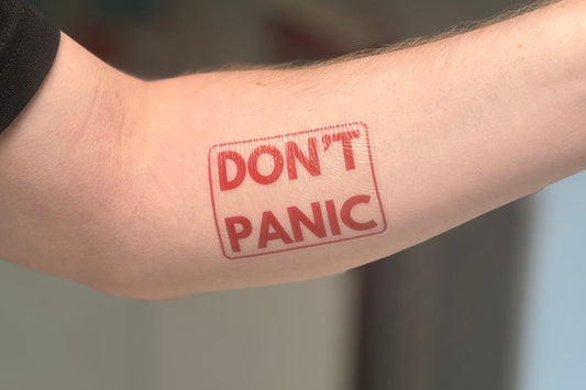 Don't Panic Temporary Tattoo - Minimalist Studio