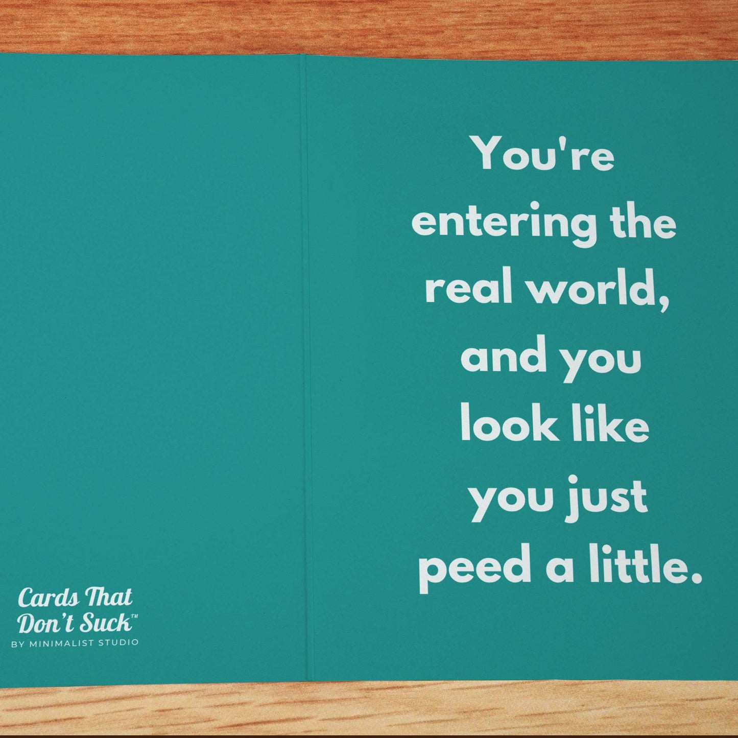Entered Real World Graduation Card - Minimalist Studio