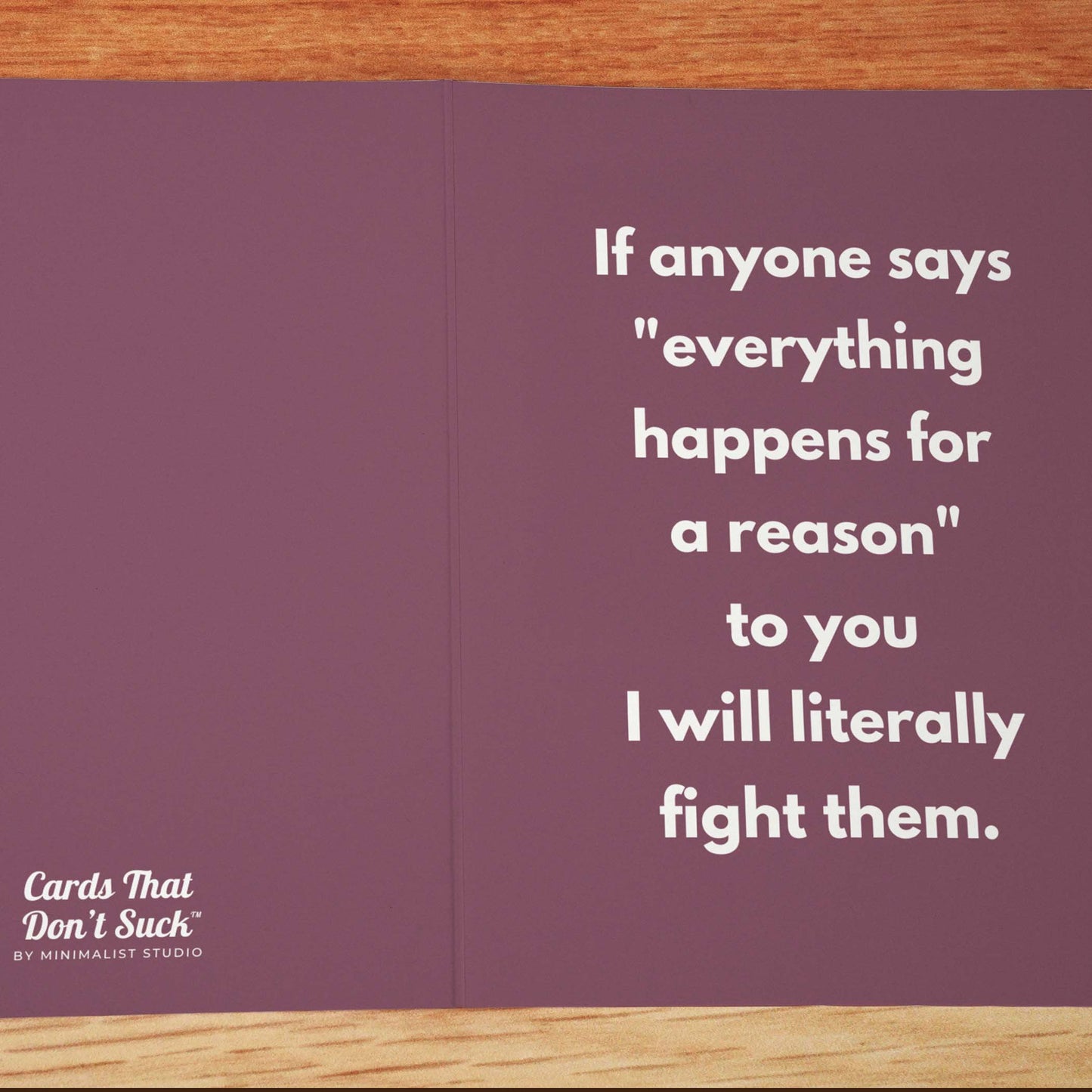 Happens For a Reason Sympathy Card - Minimalist Studio