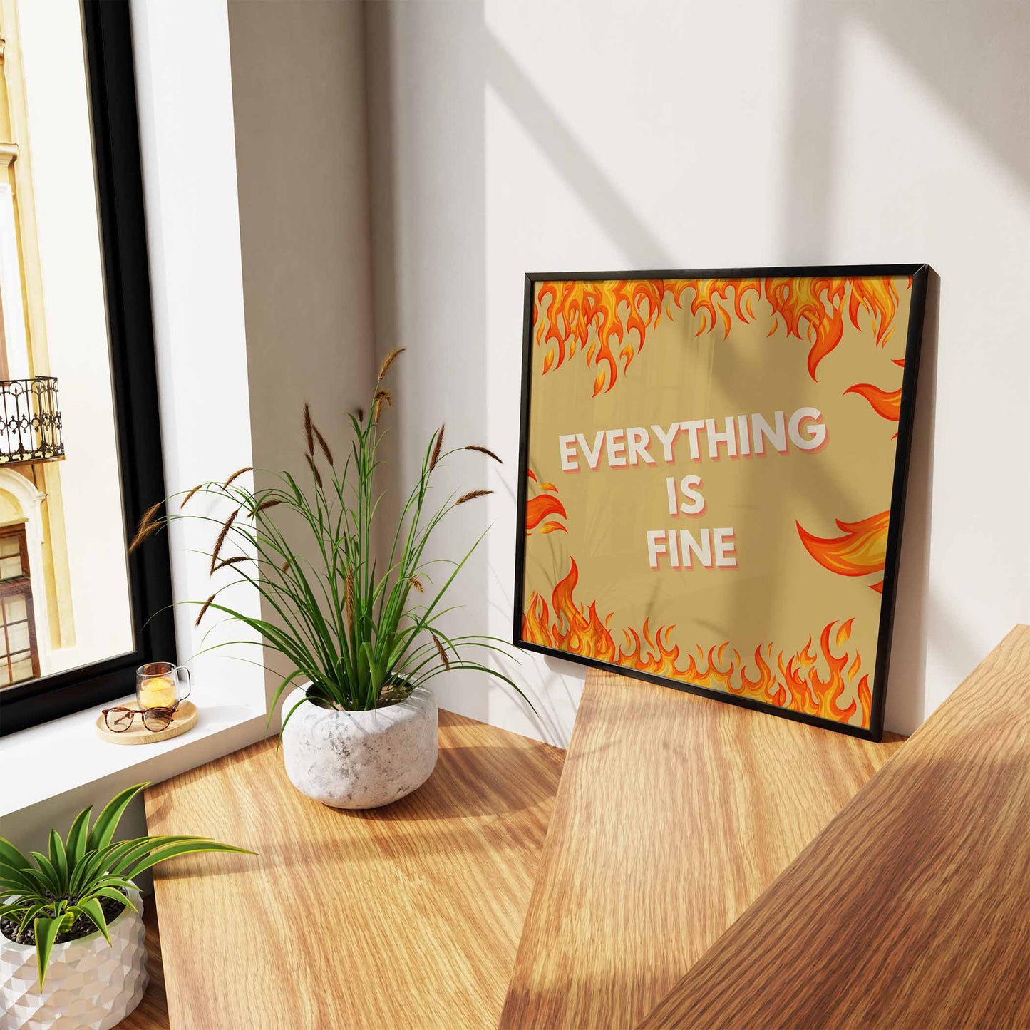 Everything Is Fine Art Print - Minimalist Studio