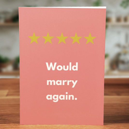 5 Stars Marry Blank Anniversary Card - Minimalist Studio