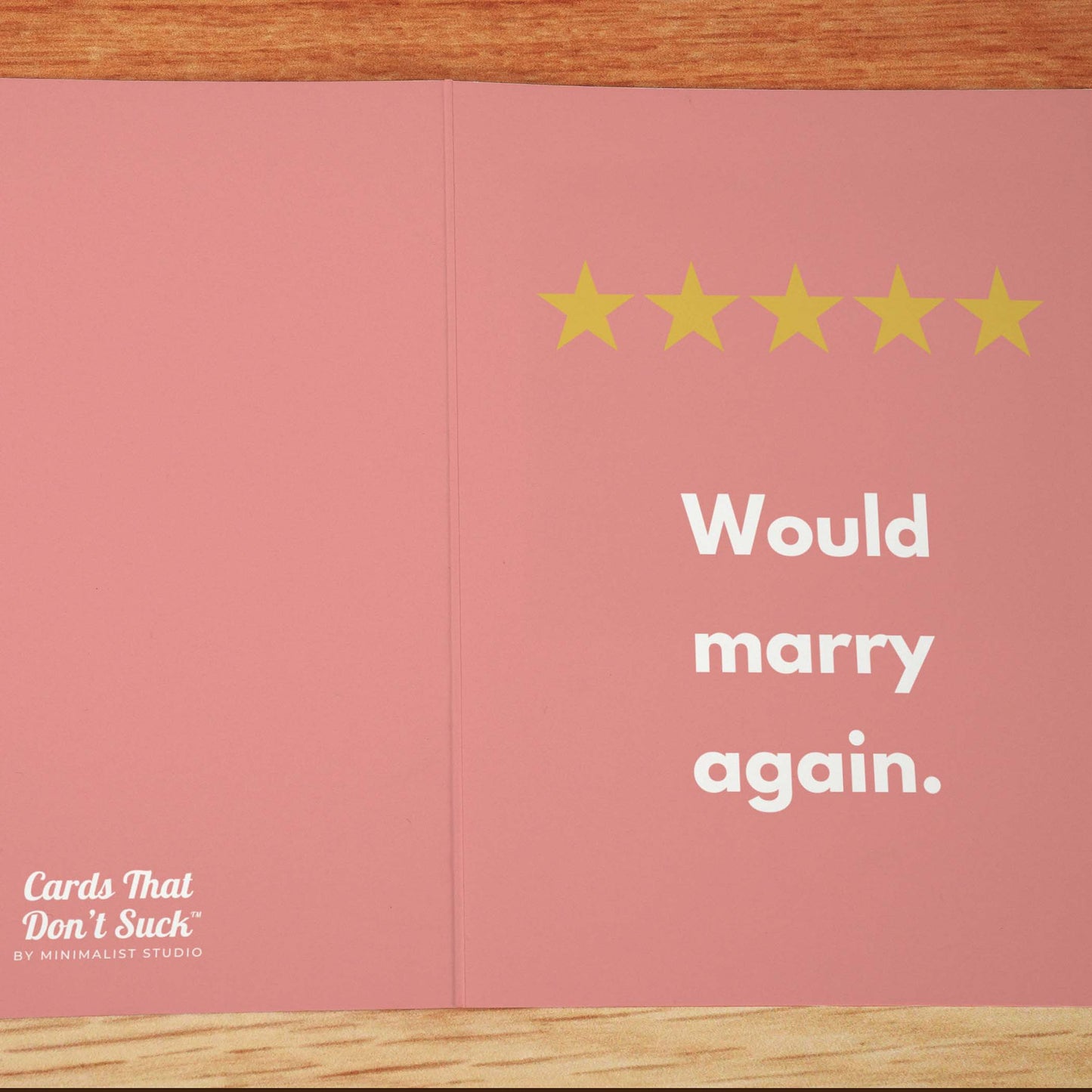 5 Stars Marry Blank Anniversary Card - Minimalist Studio
