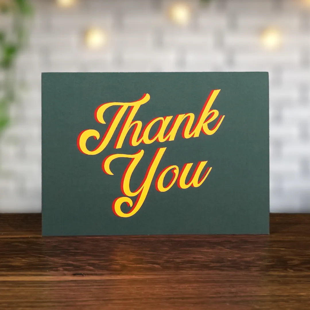 Green and Yellow Thank You Card 10-Pack - Minimalist Studio