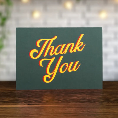 Green and Yellow Thank You Card 10-Pack - Minimalist Studio