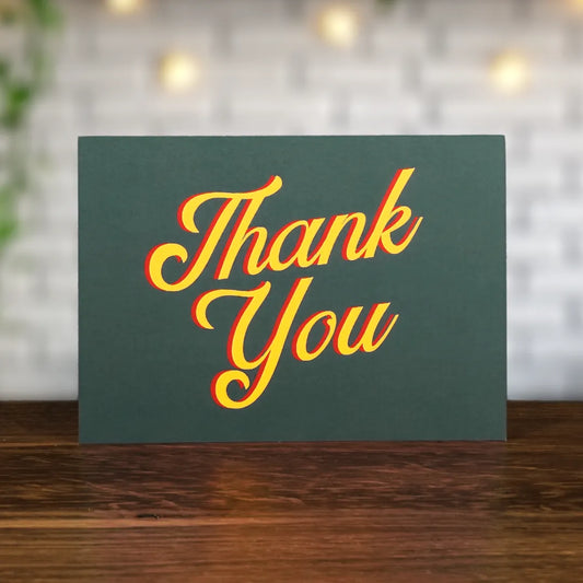 Green and Yellow Thank You Card 10-Pack - Minimalist Studio