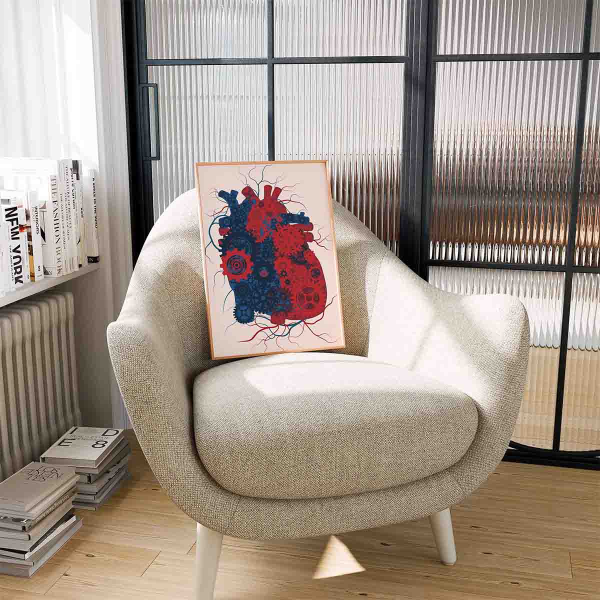 Heart Gears Art Print - Minimalist Studio