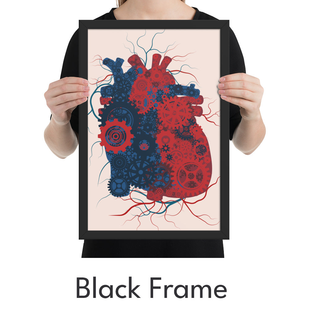 Heart Gears Art Print - Minimalist Studio