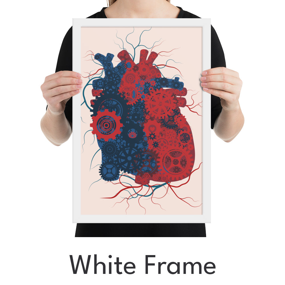 Heart Gears Art Print - Minimalist Studio