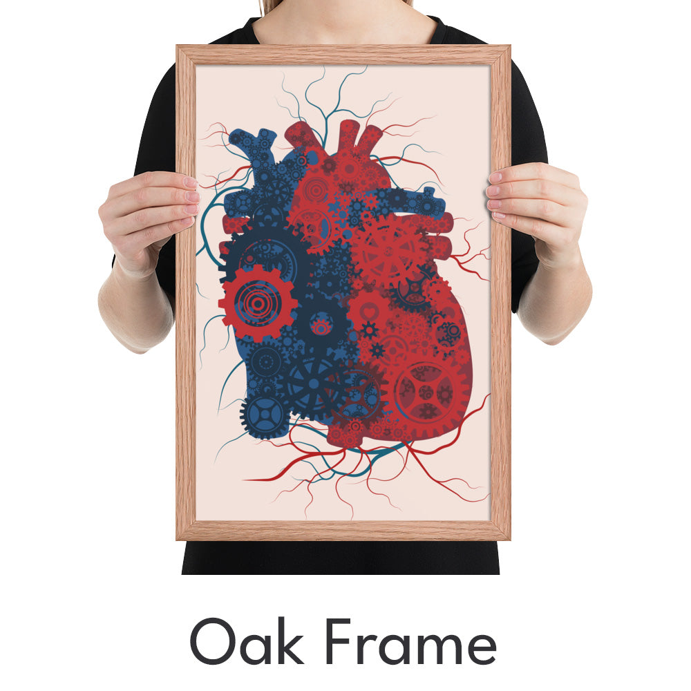 Heart Gears Art Print - Minimalist Studio