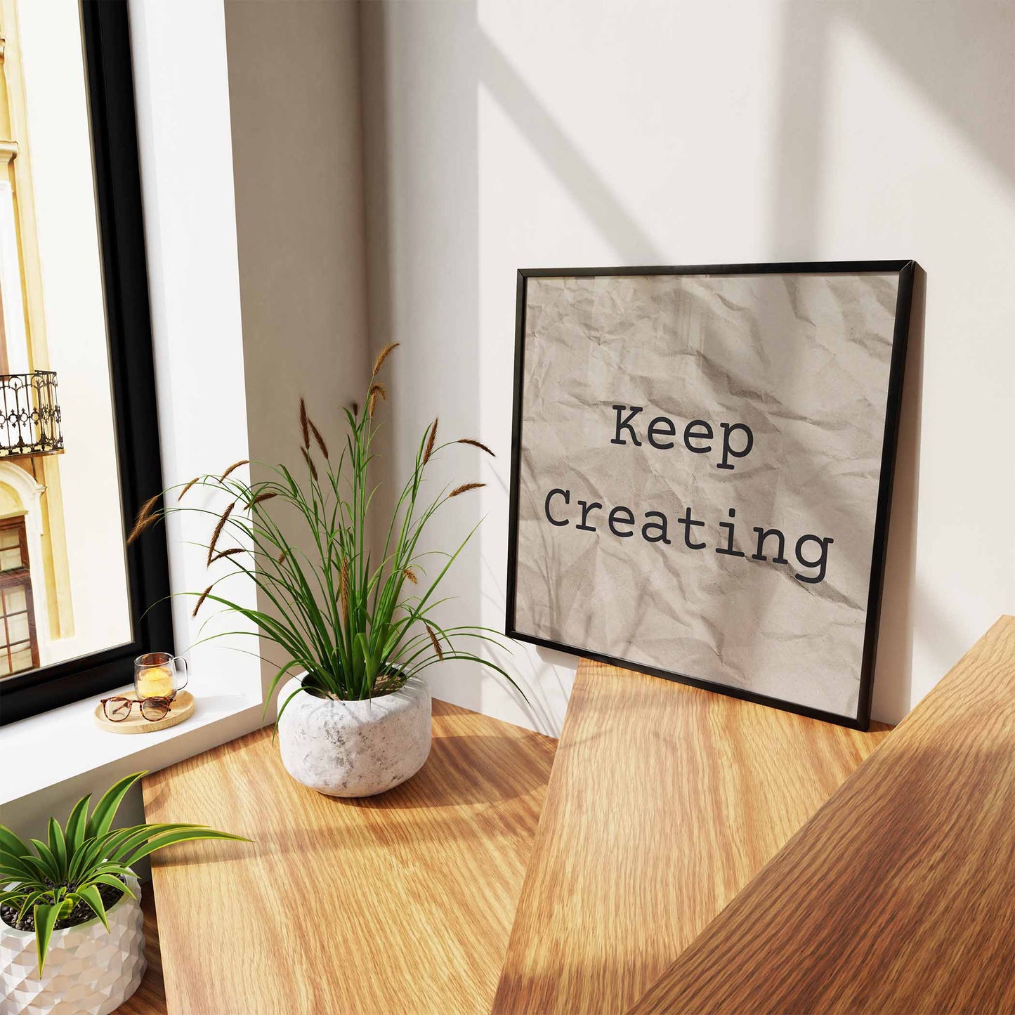 Keep Creating Art Print - Minimalist Studio