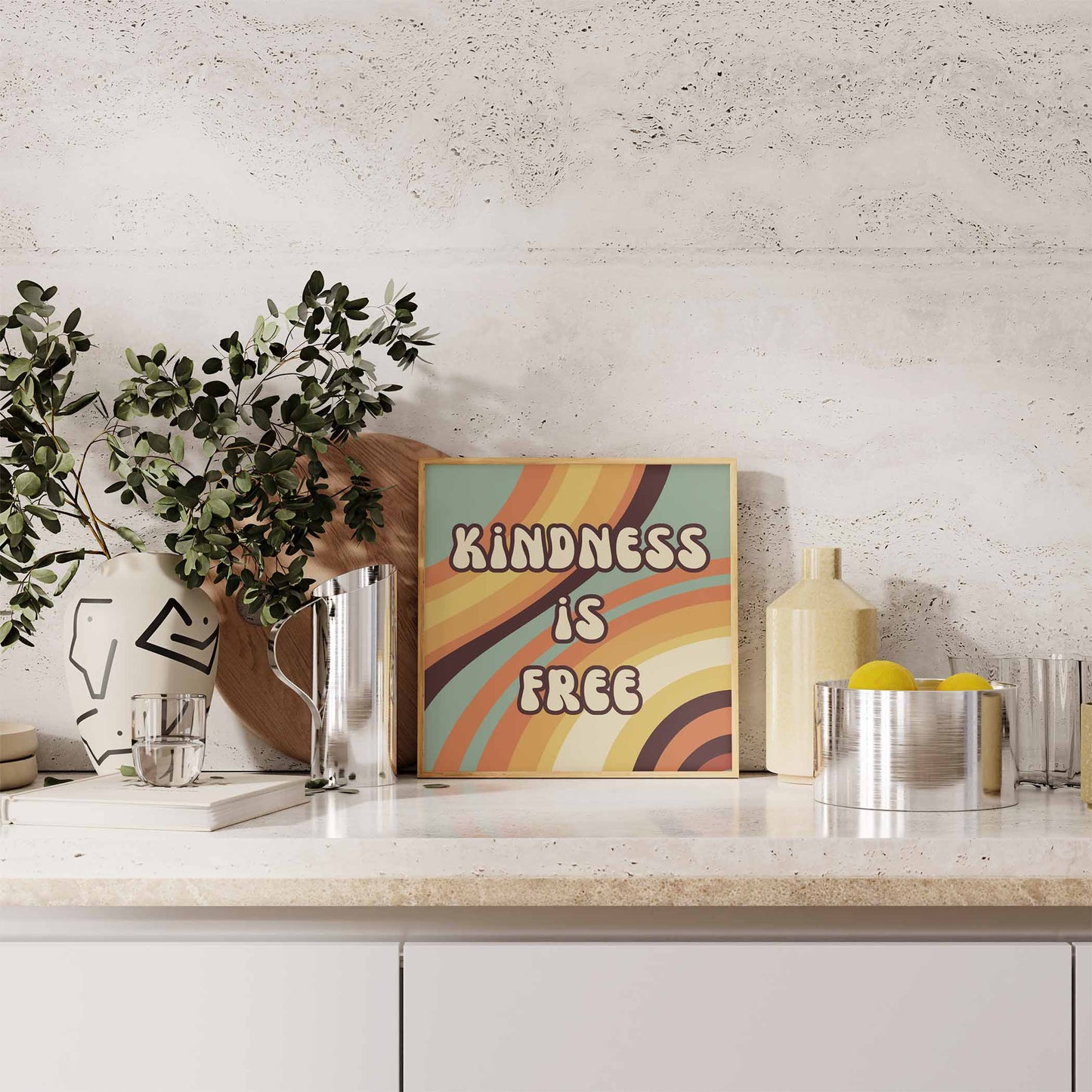 Kindness is Free Art Print - Minimalist Studio