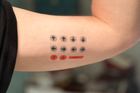 Konami Code Temporary Tattoo - Minimalist Studio