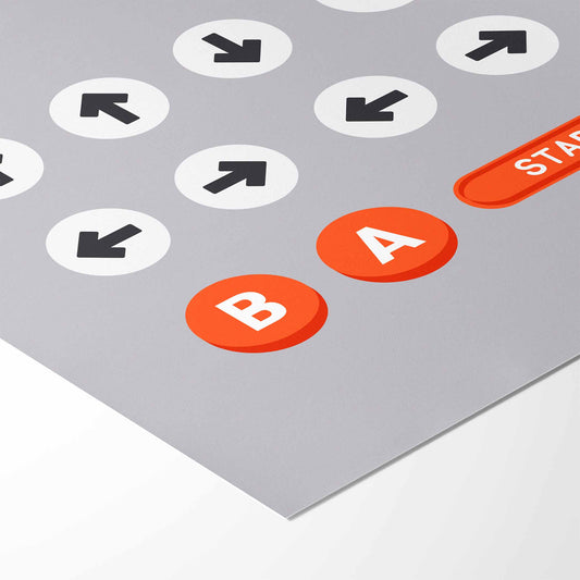 Konami Code Art Print - Minimalist Studio