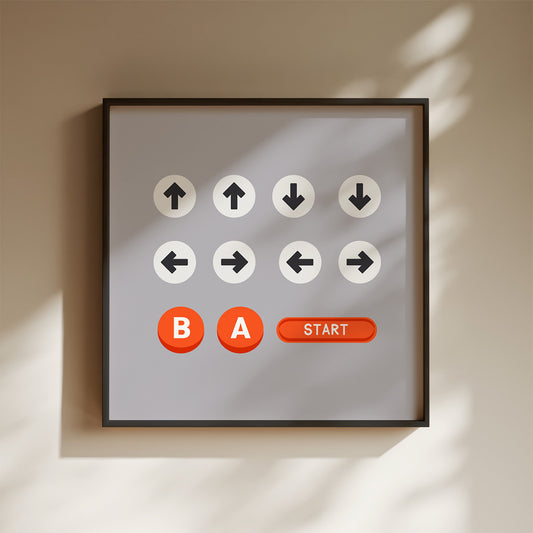 Konami Code Art Print - Minimalist Studio