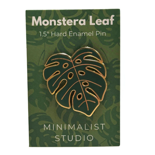 Monstera Leaf Hard Enamel Pin - Minimalist Studio