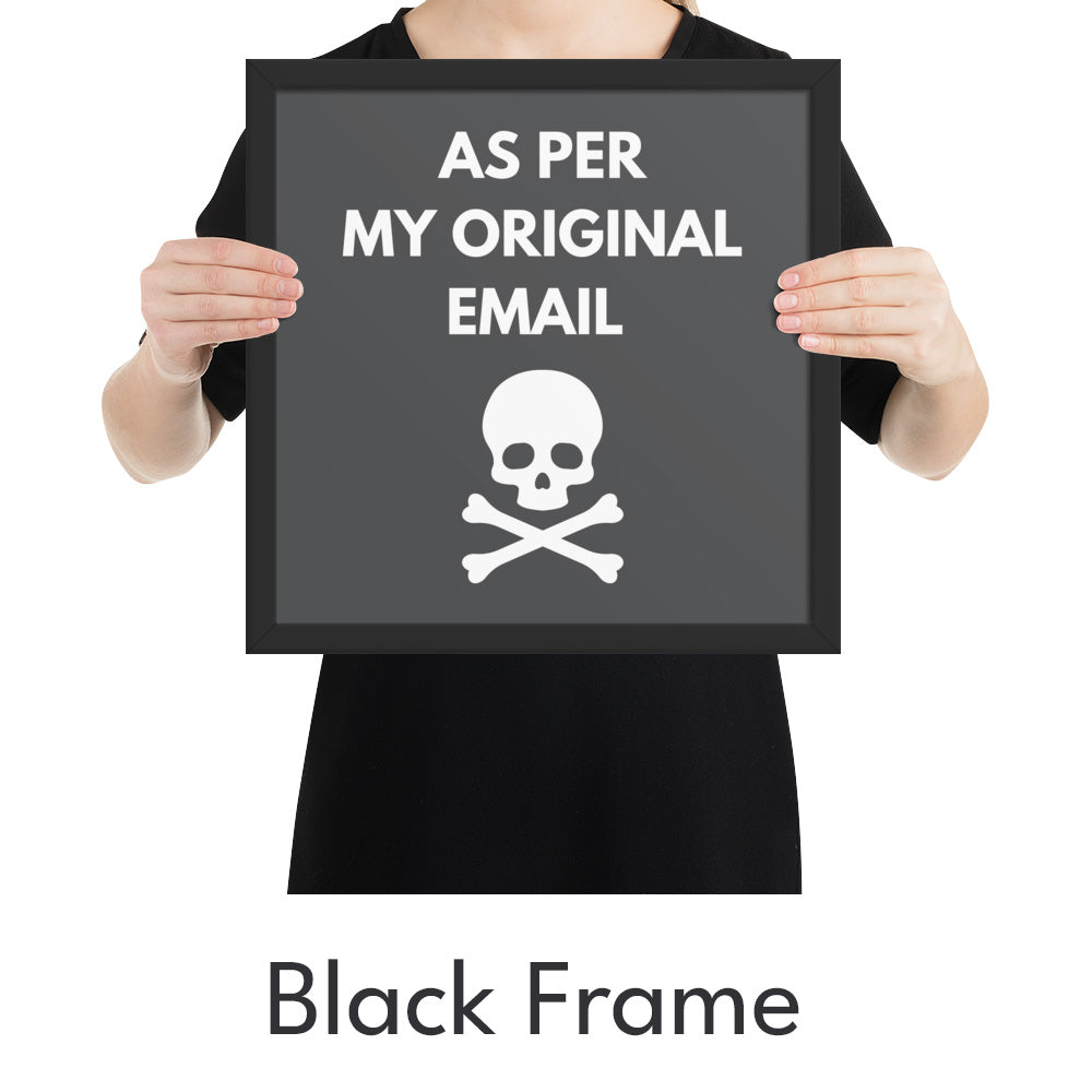 As Per Original Email Art Print - Minimalist Studio