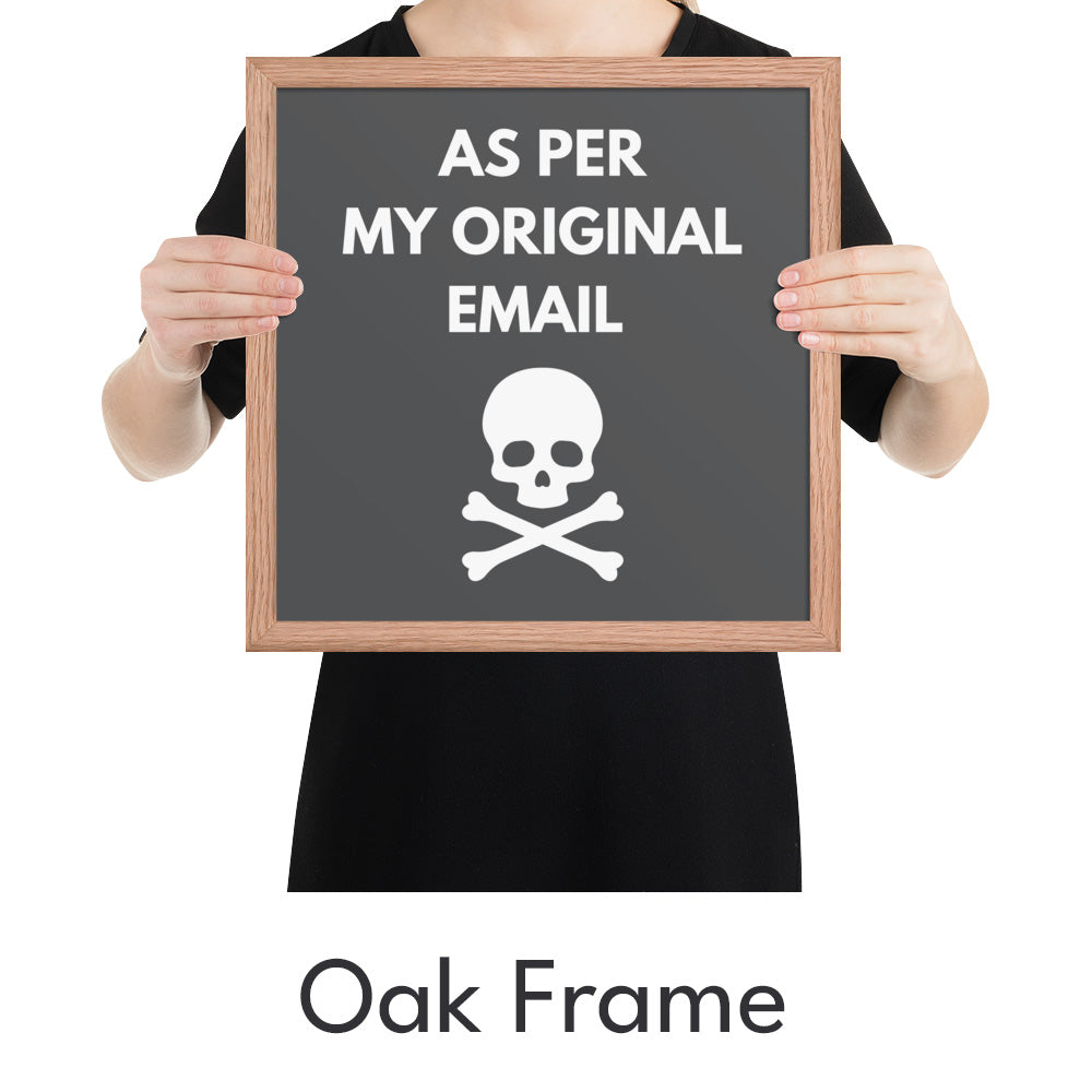 As Per Original Email Art Print - Minimalist Studio