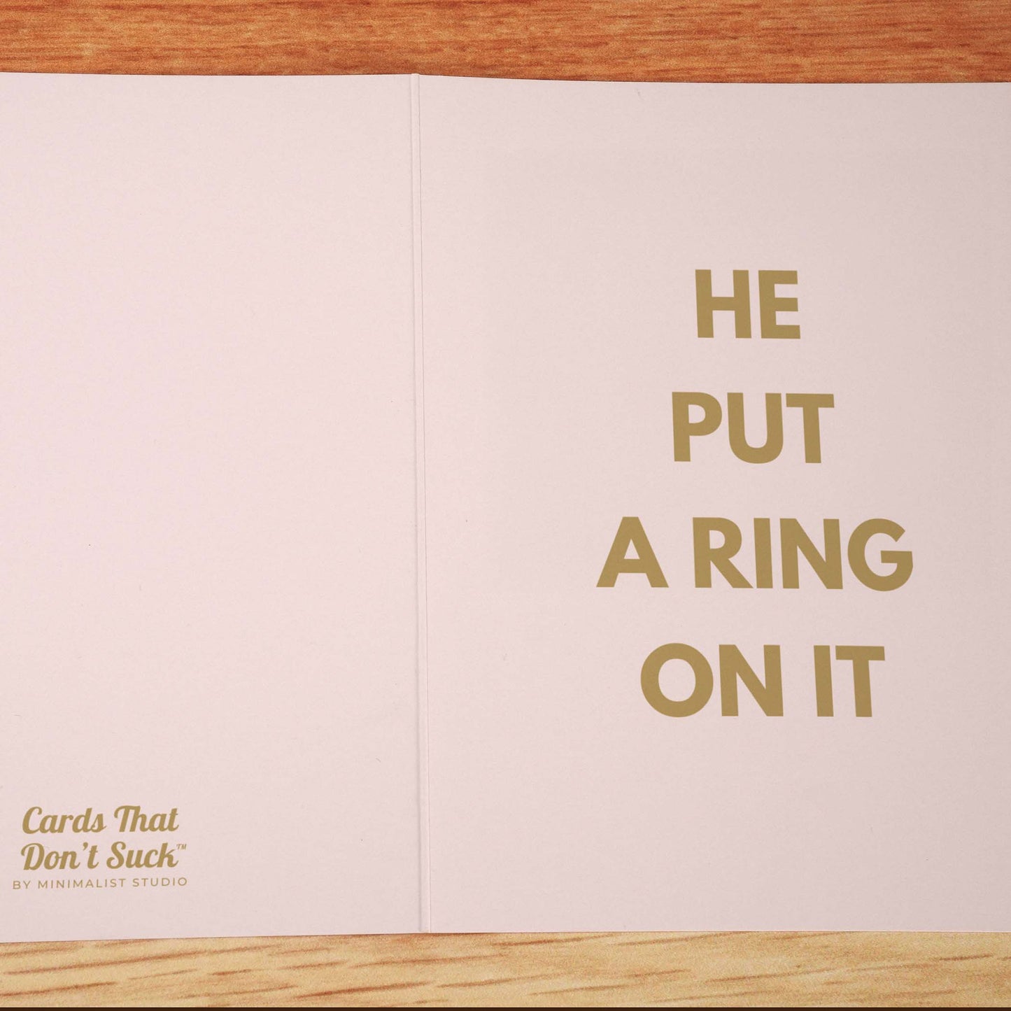 He Put a Ring On It Engagement Card - Minimalist Studio