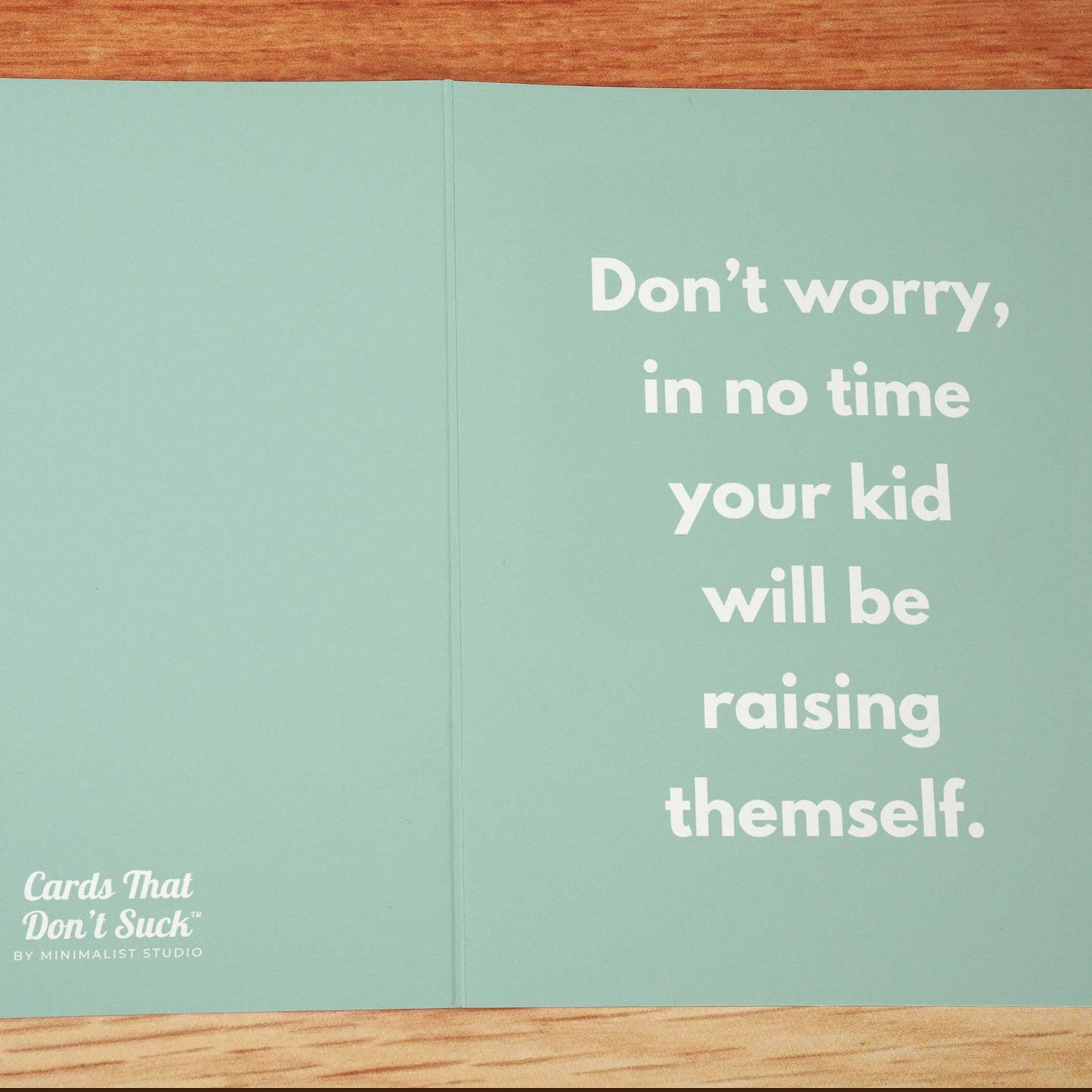 Raising Themself New Baby Card - Minimalist Studio