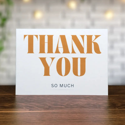 Gold Thank You So Much Card 10-Pack - Minimalist Studio