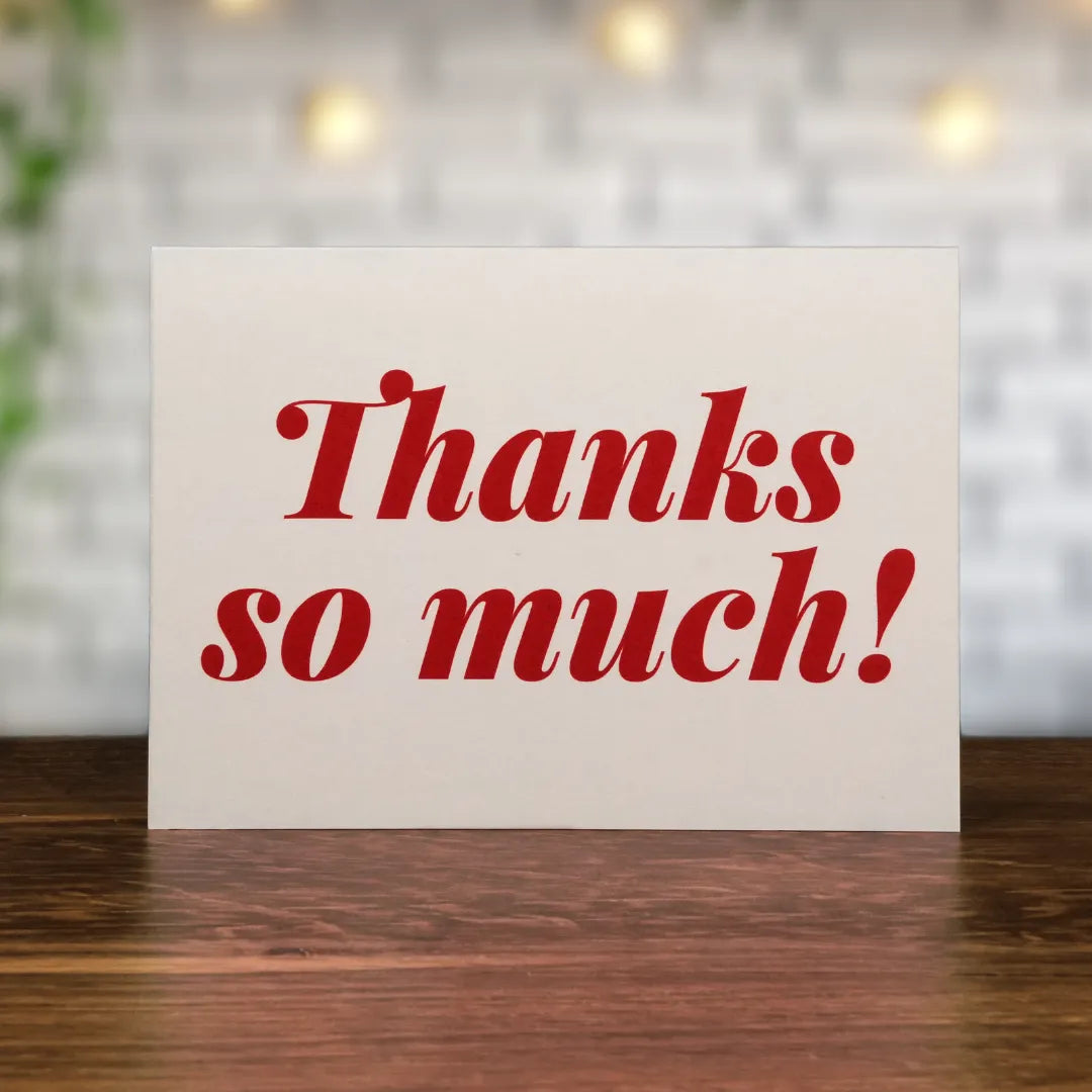 Red Thanks So Much Card 10-Pack - Minimalist Studio