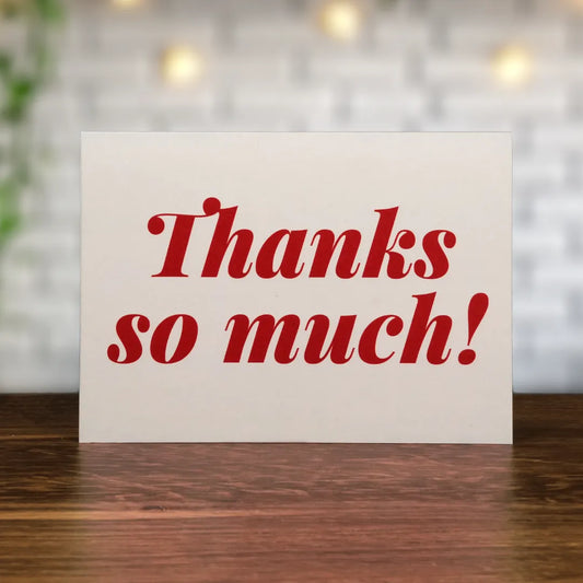 Red Thanks So Much Card 10-Pack - Minimalist Studio