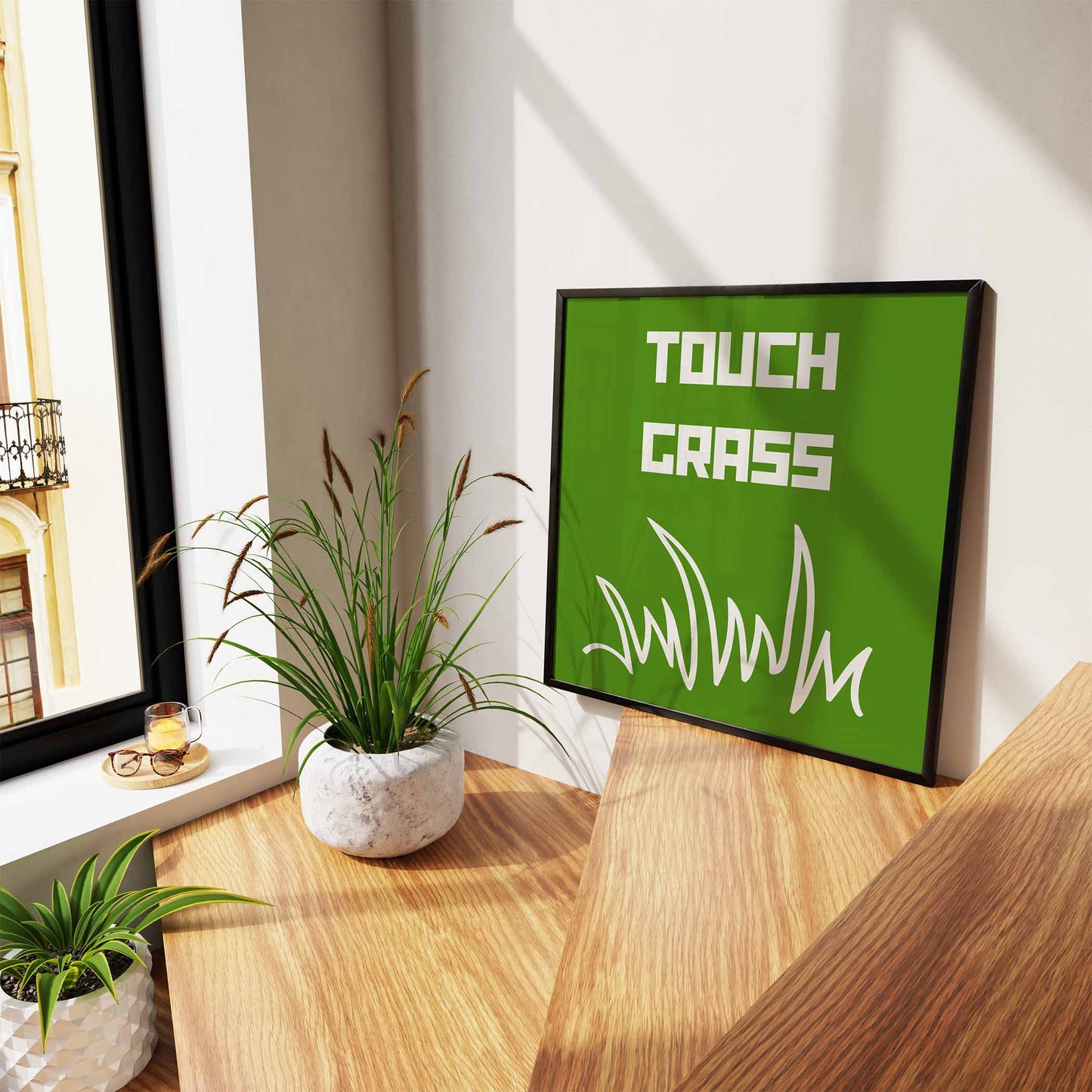 Touch Grass Art Print - Minimalist Studio