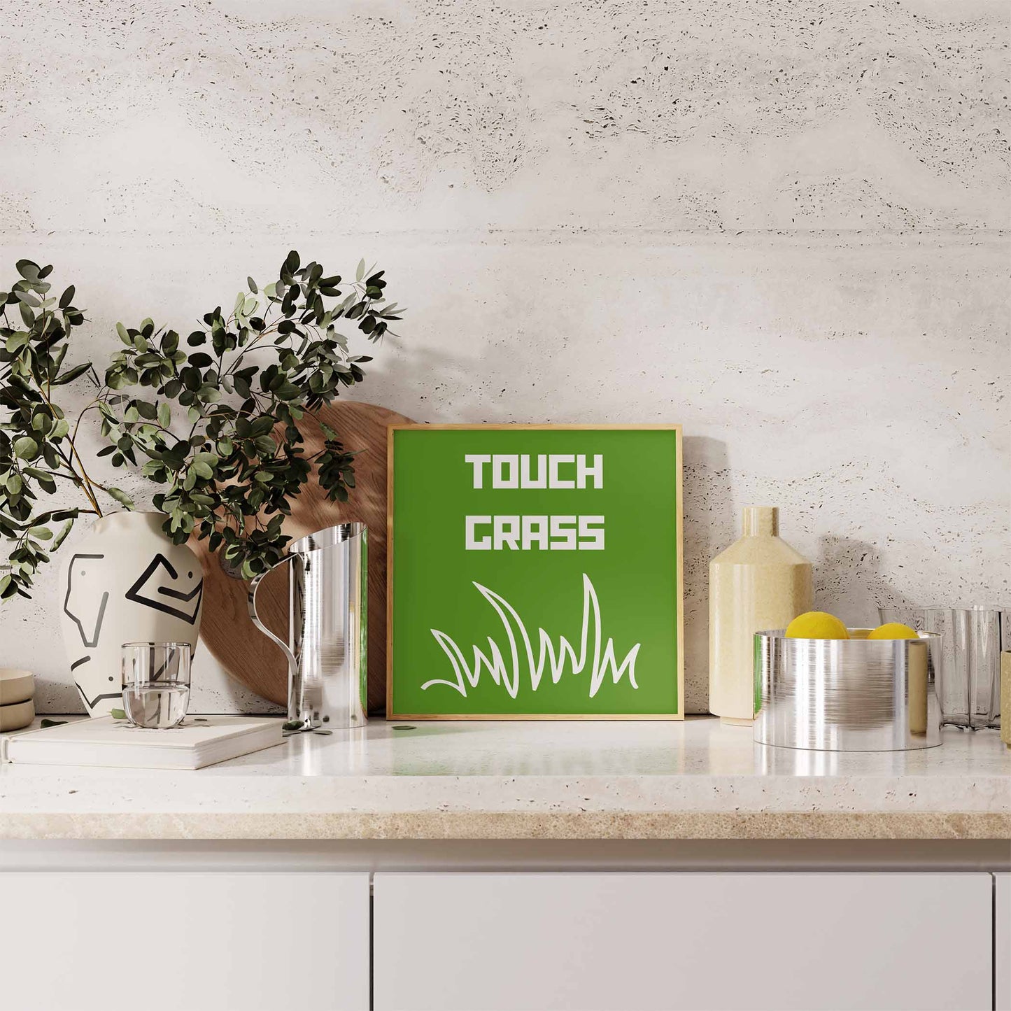 Touch Grass Art Print - Minimalist Studio