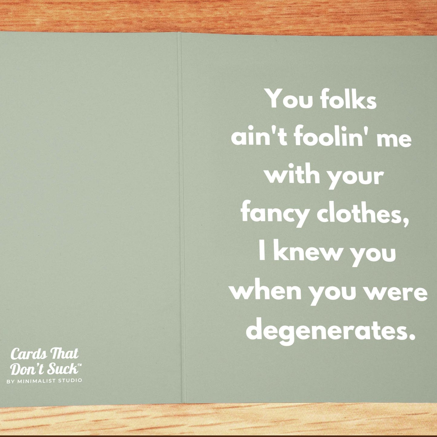 Fancy Degenerates Wedding Card - Minimalist Studio