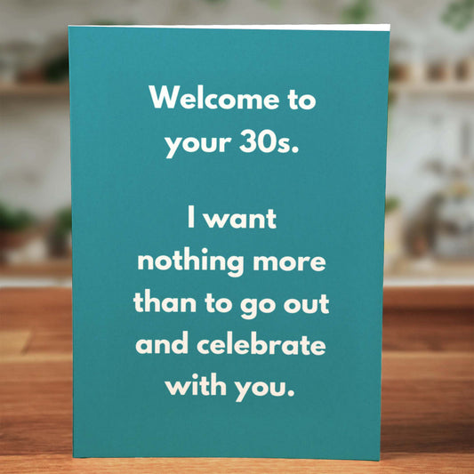 Welcome to Your 30s Birthday Card - Minimalist Studio