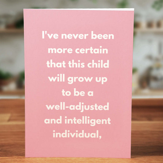 Well-Adjusted Child Card - Minimalist Studio