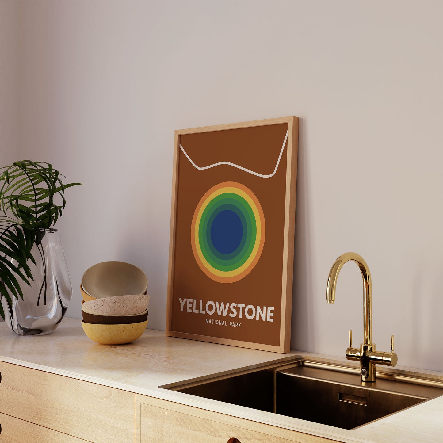 Yellowstone National Park Art Print - Minimalist Studio