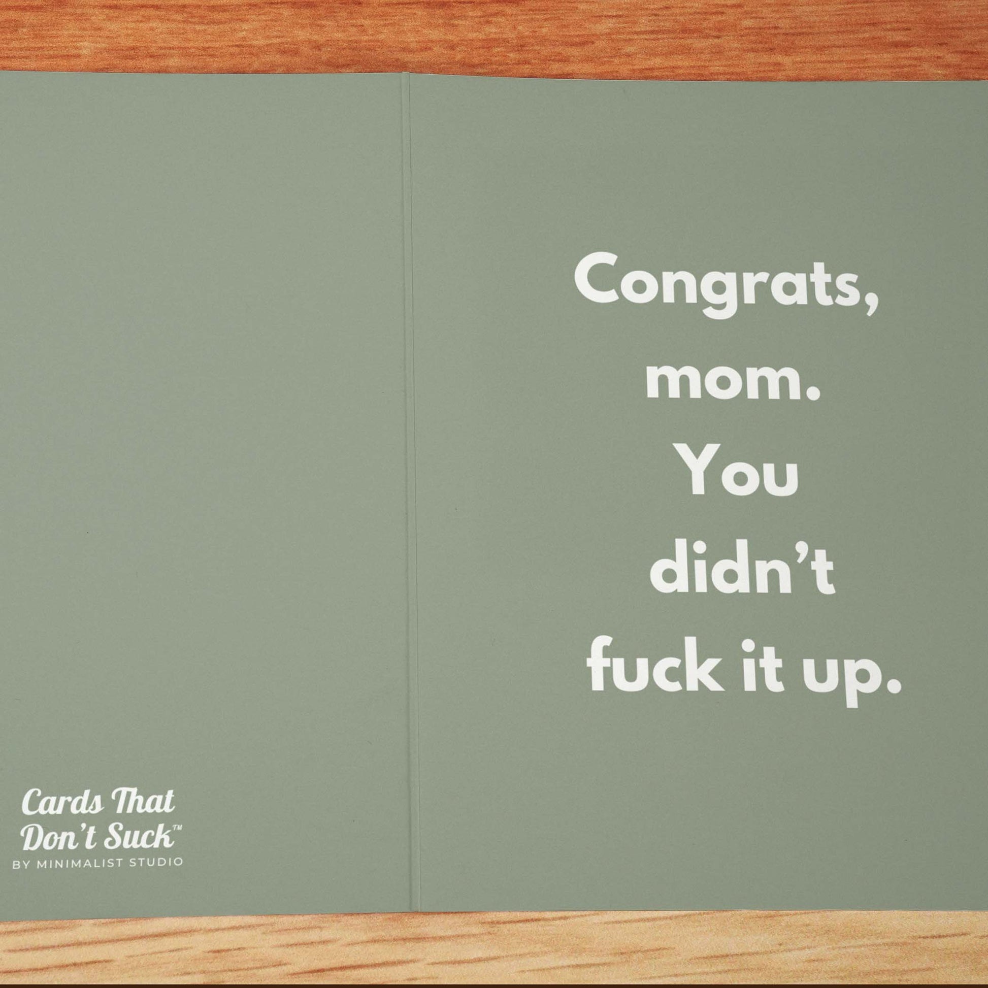 Congrats Mom Card - Minimalist Studio