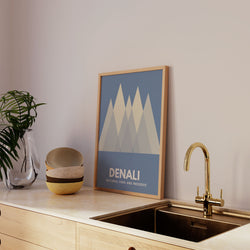 Denali National Park and Preserve Art Print - Minimalist Studio