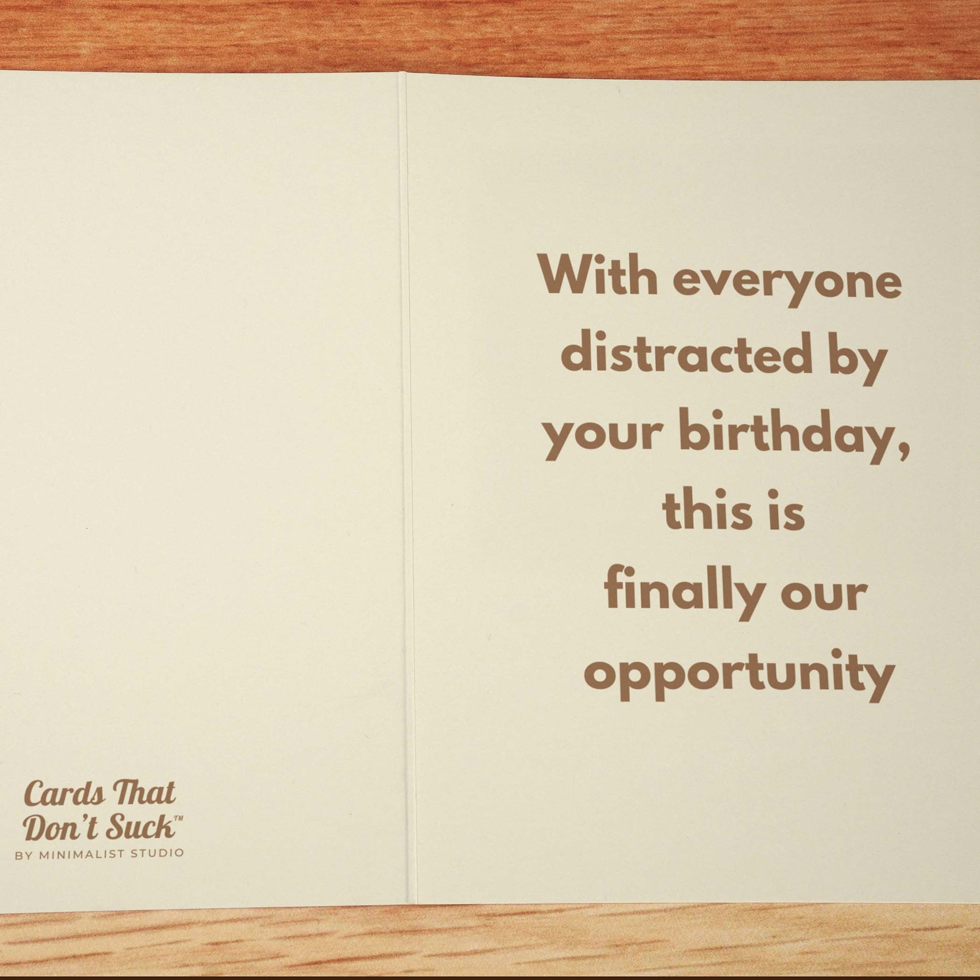 Distracted Birthday Card - Minimalist Studio