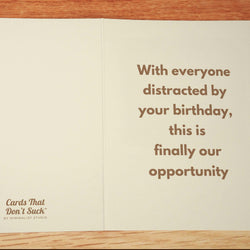 Distracted Birthday Card - Minimalist Studio