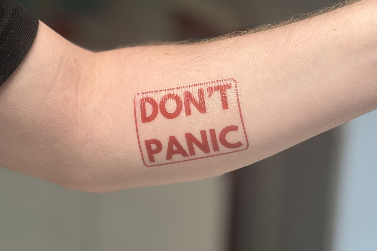 Don't Panic Temporary Tattoo - Minimalist Studio