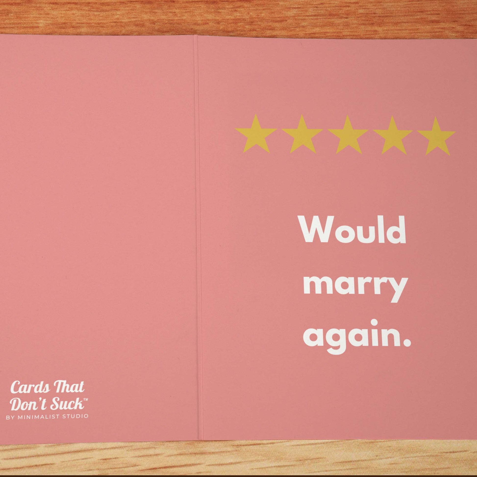 5 Stars Marry Blank Anniversary Card - Minimalist Studio