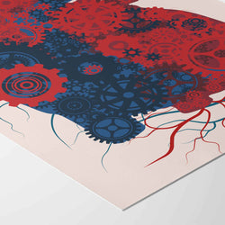Heart Gears Art Print - Minimalist Studio