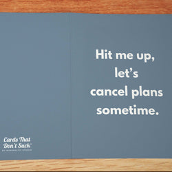 Cancel Plans Card - Minimalist Studio