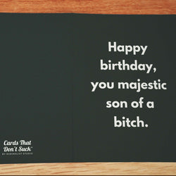 Majestic Son of a Bitch Birthday Card - Minimalist Studio