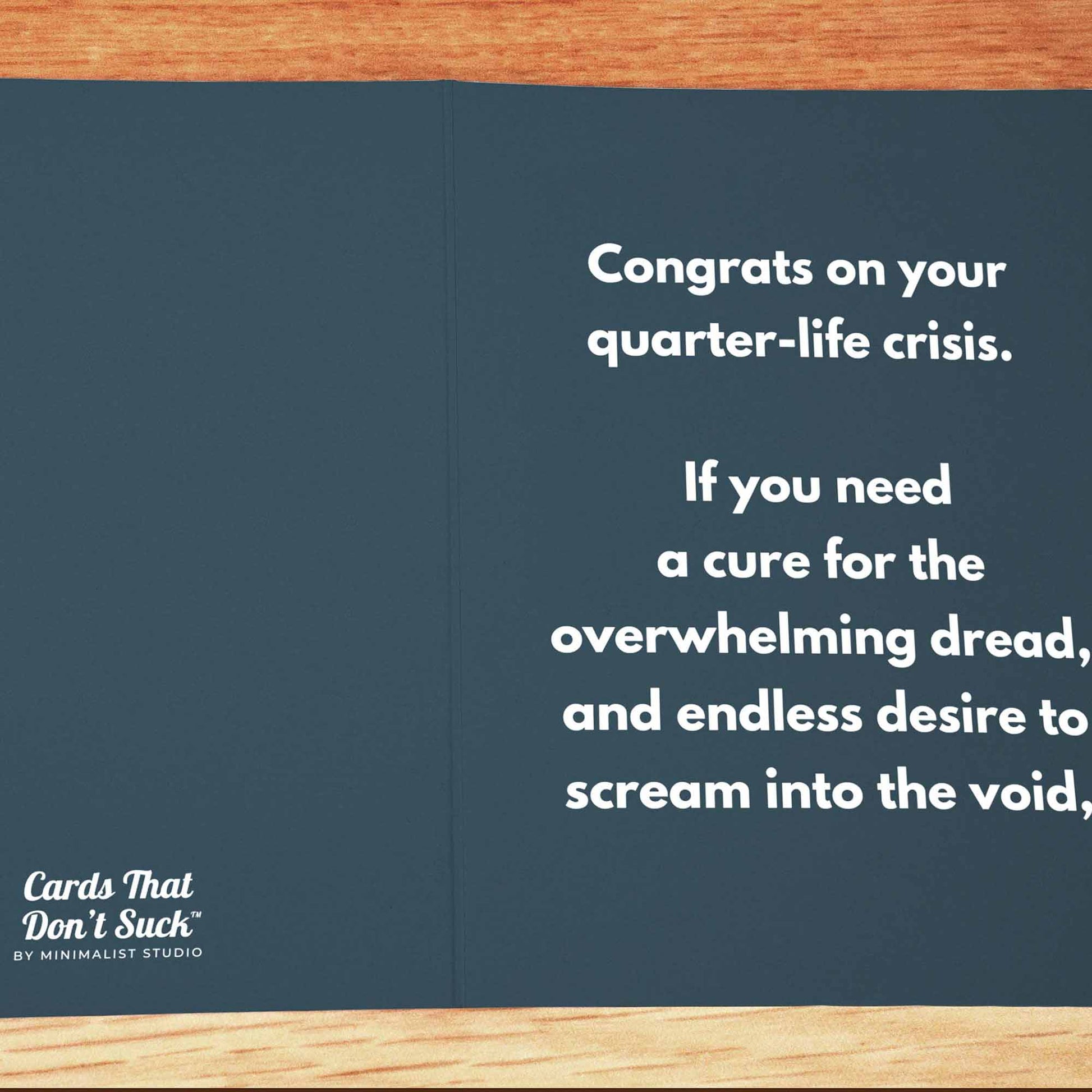 Quarter-Life Crisis Birthday Card - Minimalist Studio